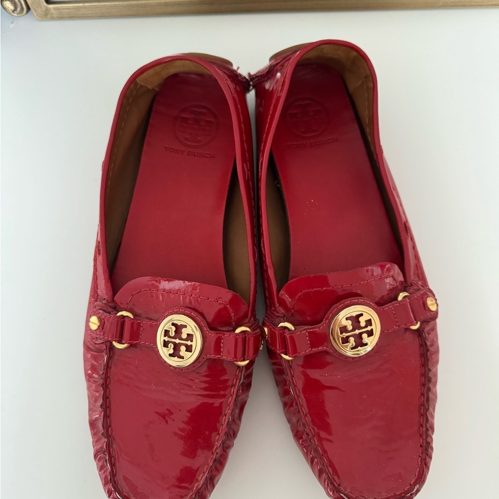 Tory Burch Glossy Red Loafers